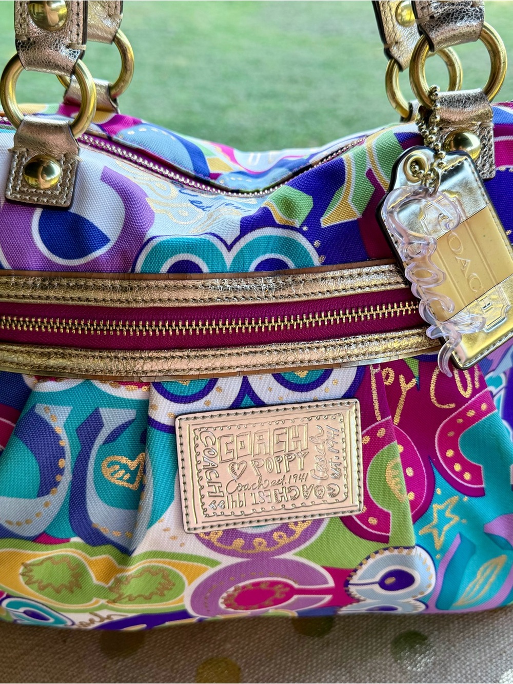 Rare Coach Graffiti Tote Bag ~Poppy C1032-15293 ~Multicolor Purse Handbag ~Y2K